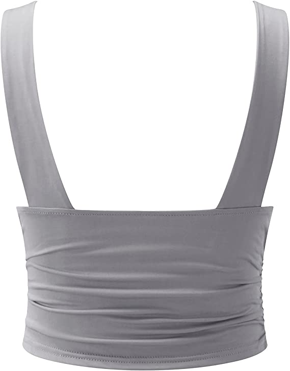 Top Women Fitted Deep V-Neck Wide Straps – Summer