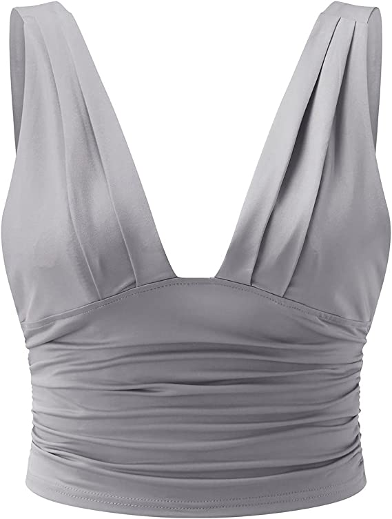 Top Women Fitted Deep V-Neck Wide Straps – Summer