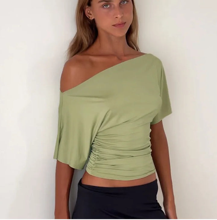 Top Women Asymmetric Bare Shoulder – Party