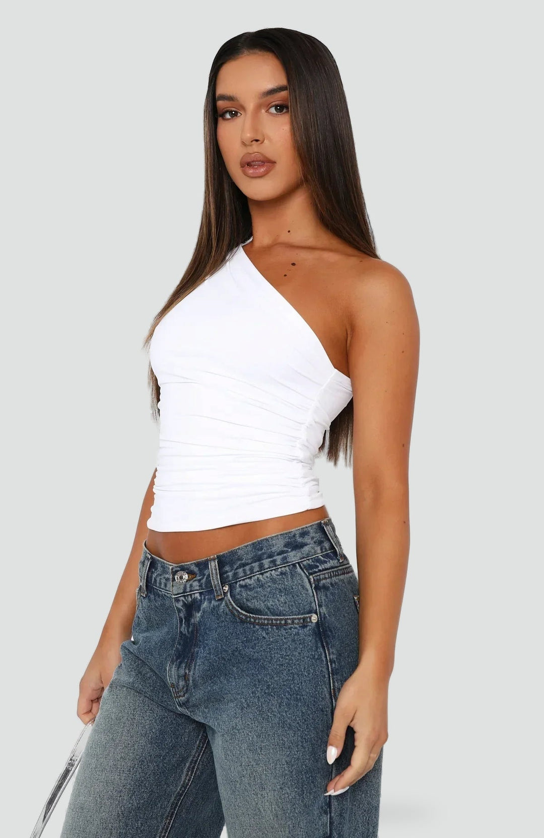 Top Women One Shoulder Pleated Casual – Casual
