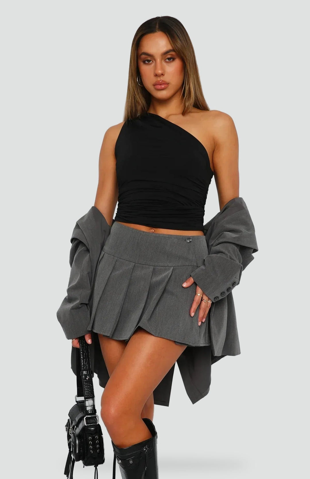 Top Women One Shoulder Pleated Casual – Casual