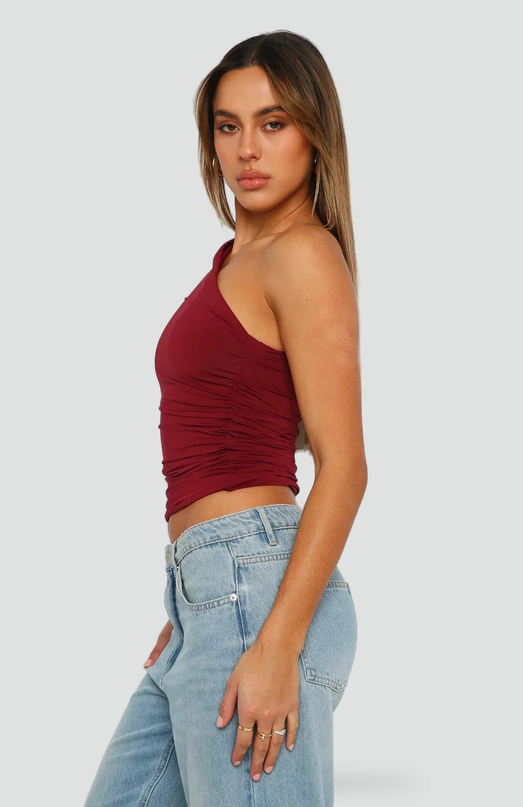 Top Women One Shoulder Pleated Casual – Casual