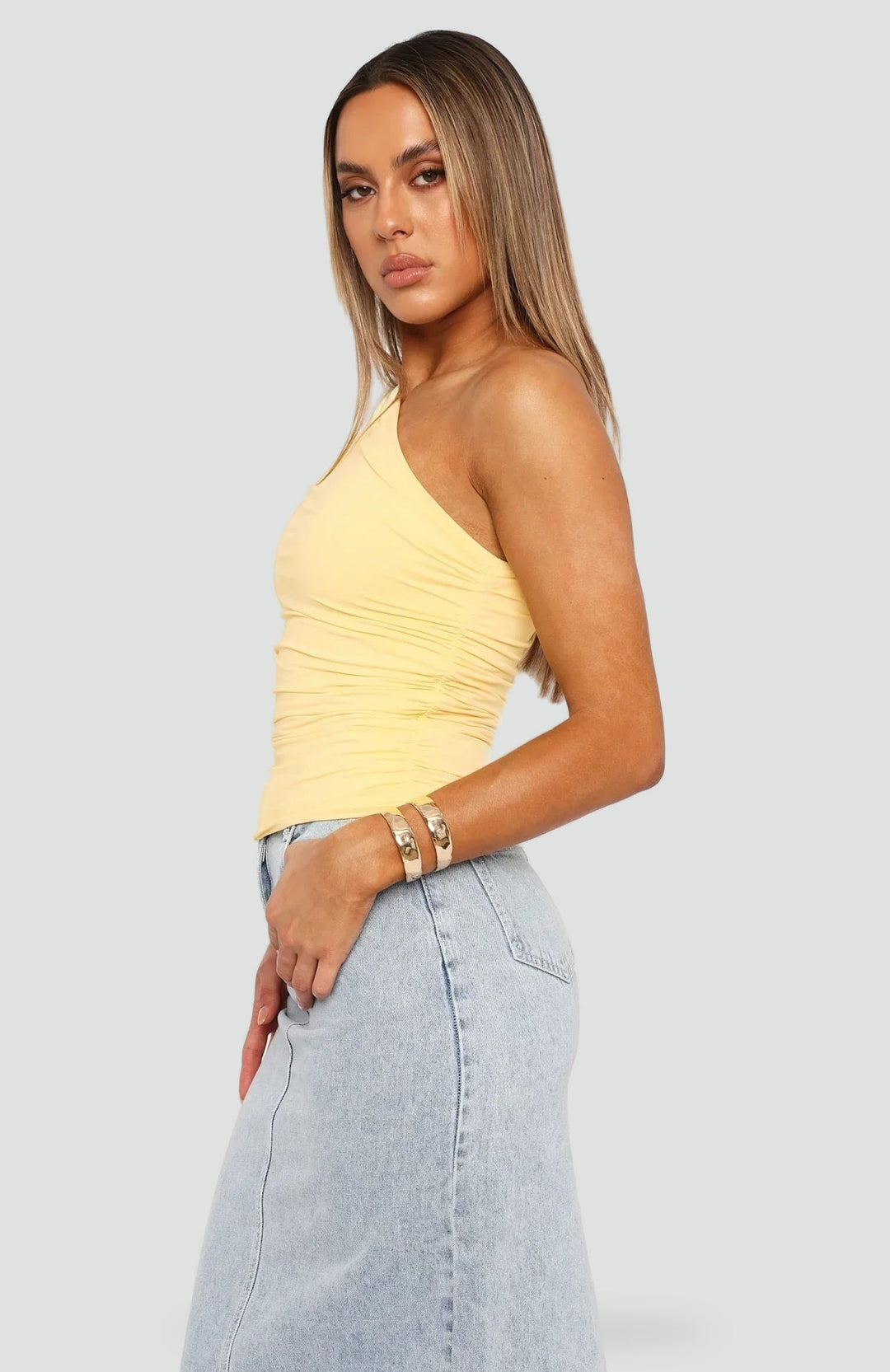 Top Women One Shoulder Pleated Casual – Casual