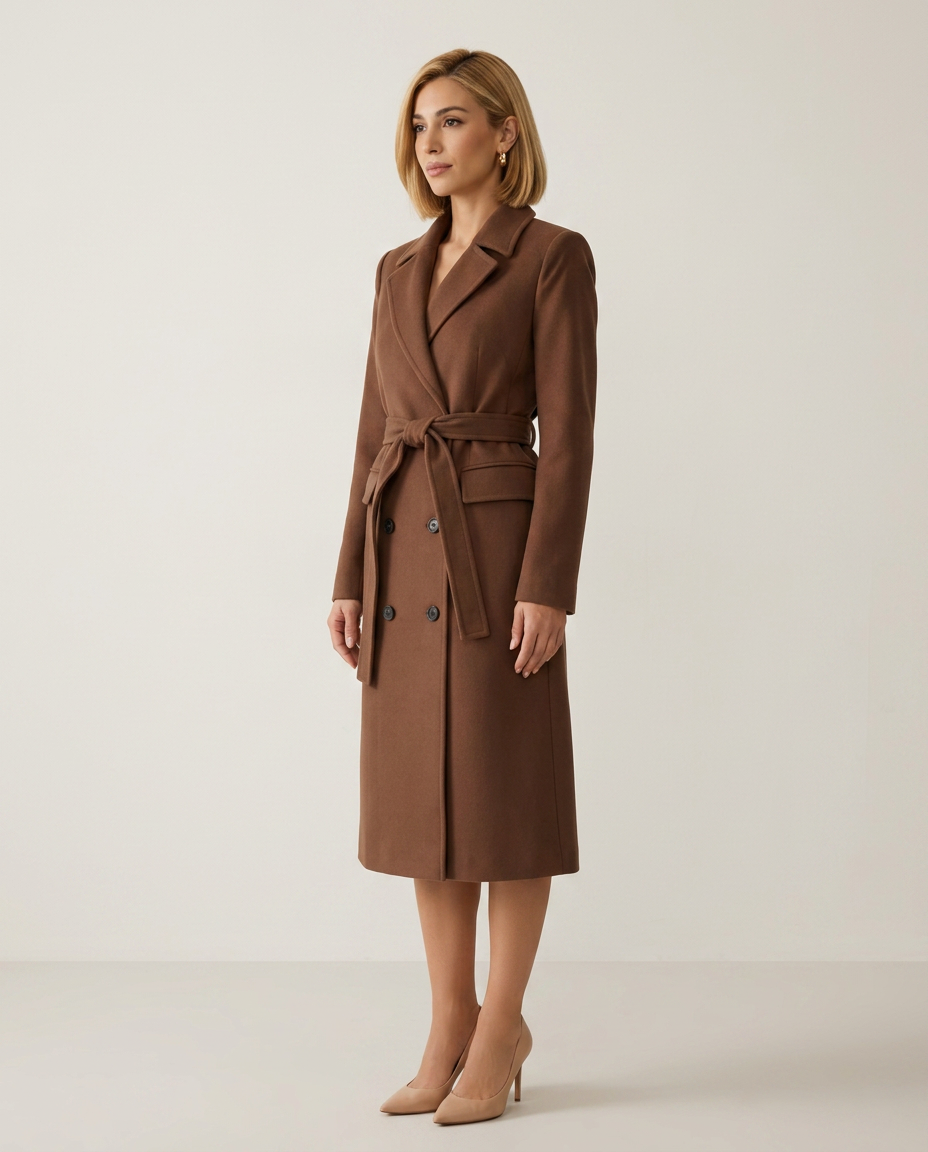 Coat Women Double-Breasted Casual – Casual