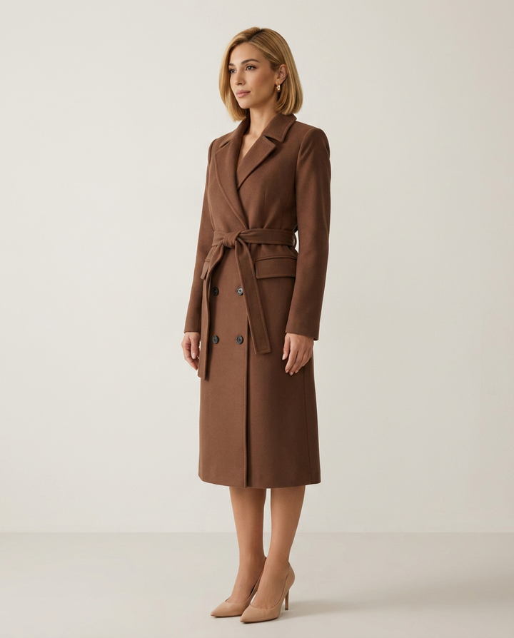 Coat Women Double-Breasted Casual – Casual