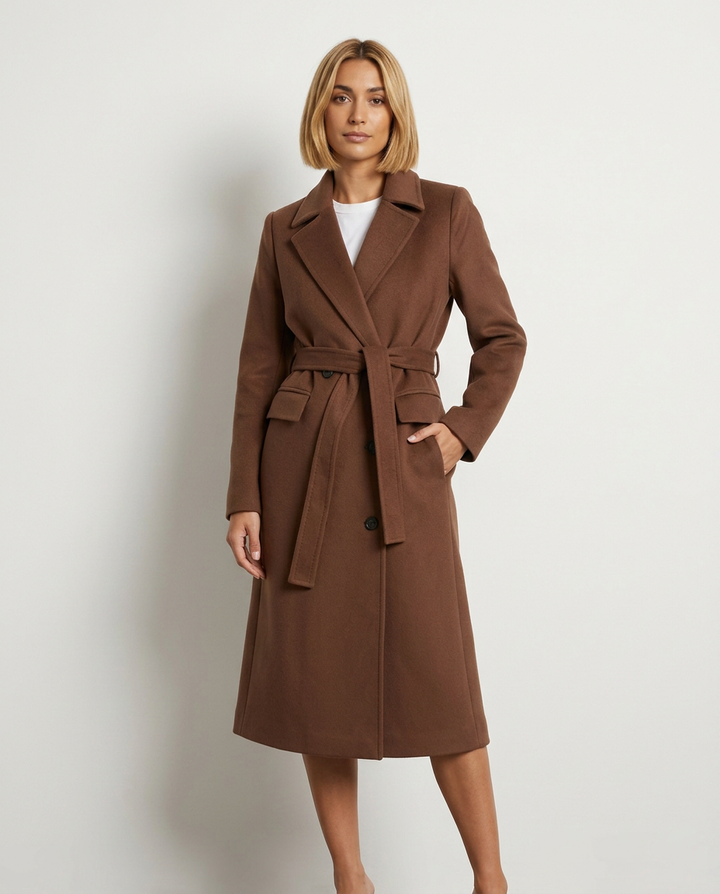 Coat Women Double-Breasted Casual – Casual