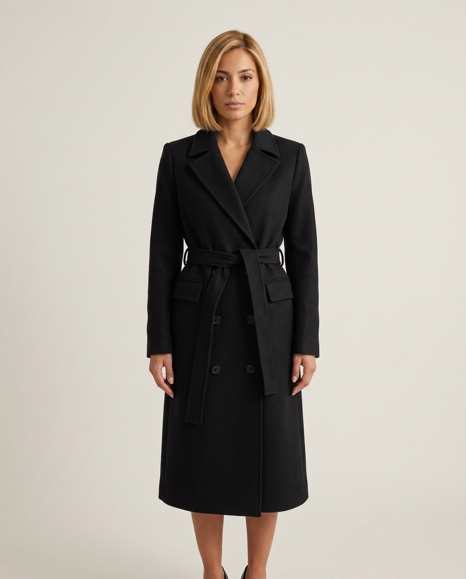 Coat Women Double-Breasted Casual – Casual