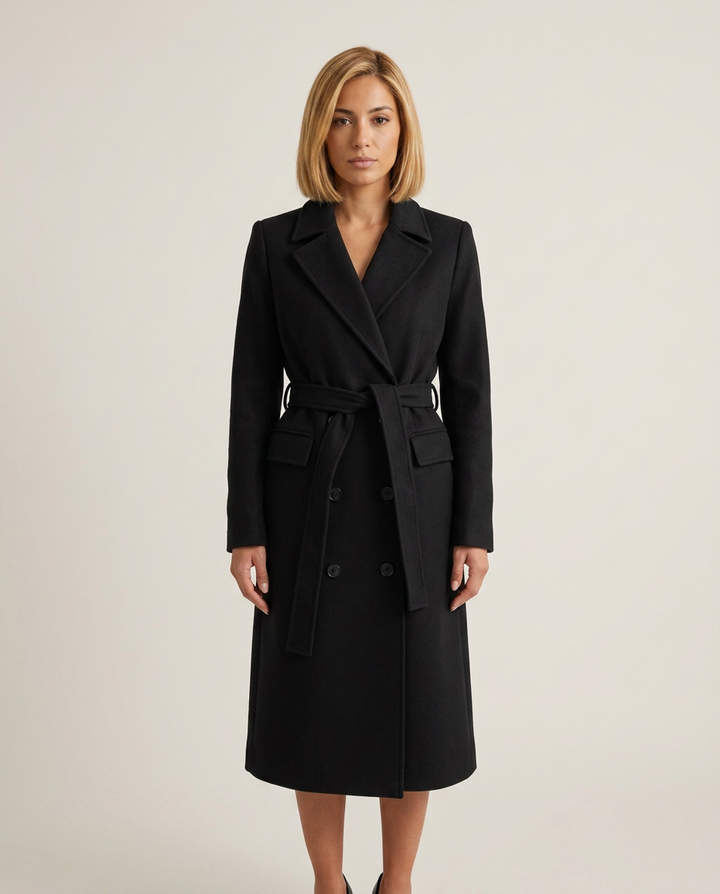 Coat Women Double-Breasted Casual – Casual
