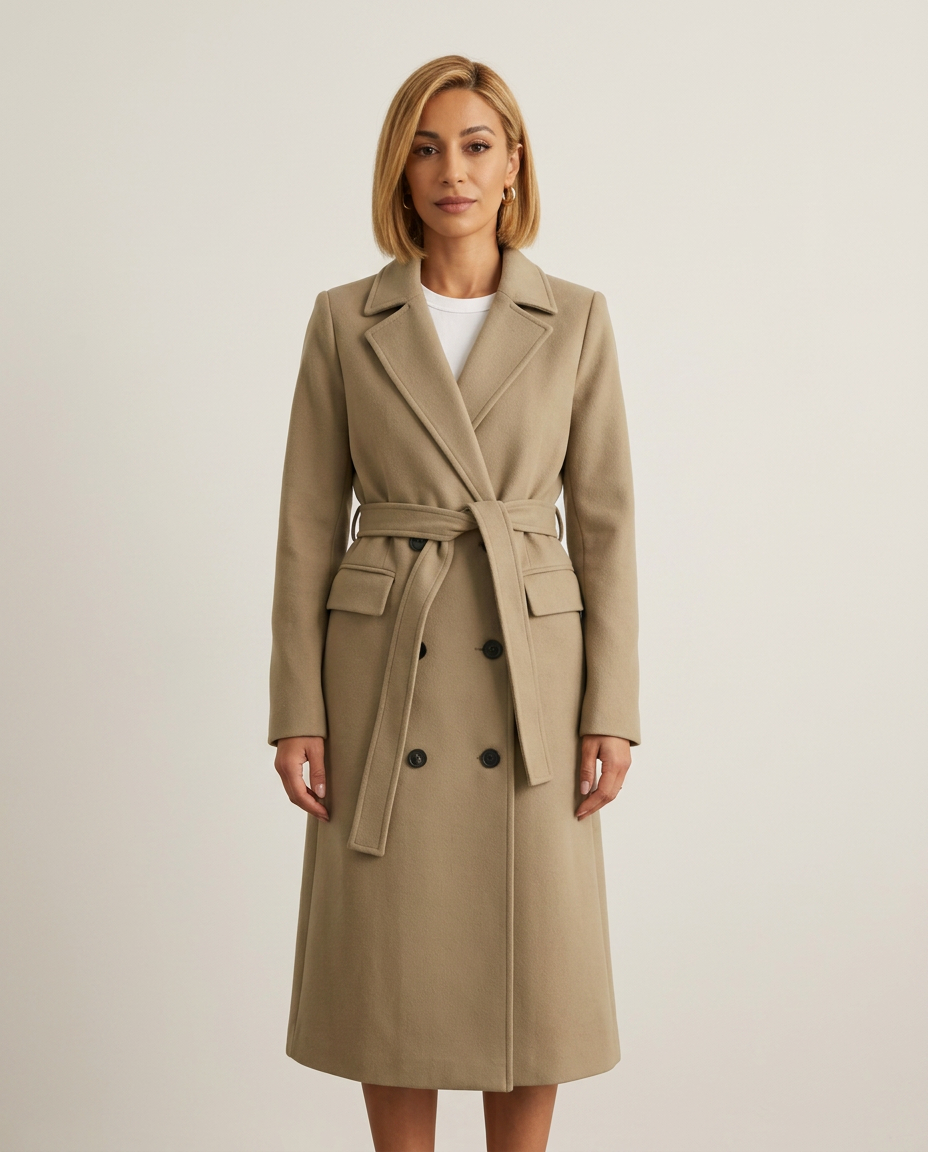 Coat Women Double-Breasted Casual – Casual