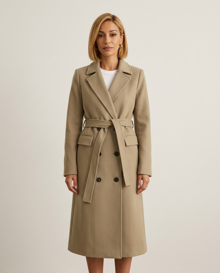 Coat Women Double-Breasted Casual – Casual
