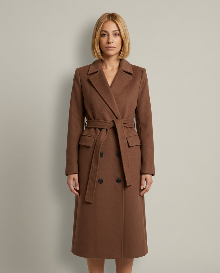 Coat Women Double-Breasted Casual – Casual