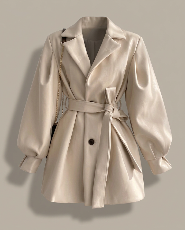 Coat Women Short Faux Leather Casual – Casual
