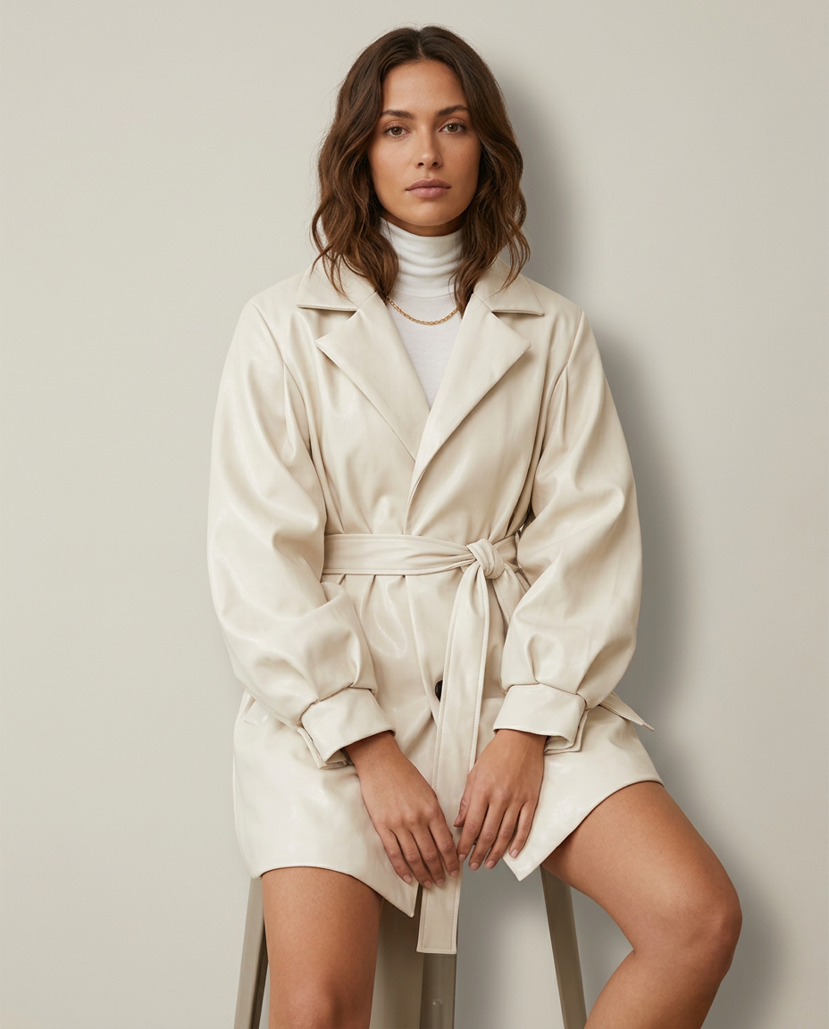 Coat Women Short Faux Leather Casual – Casual