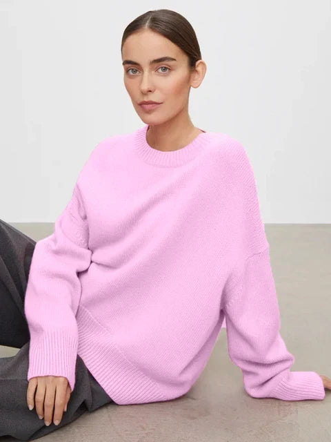 Jumper Women Knitted Cashmere Crew Neck – Winter