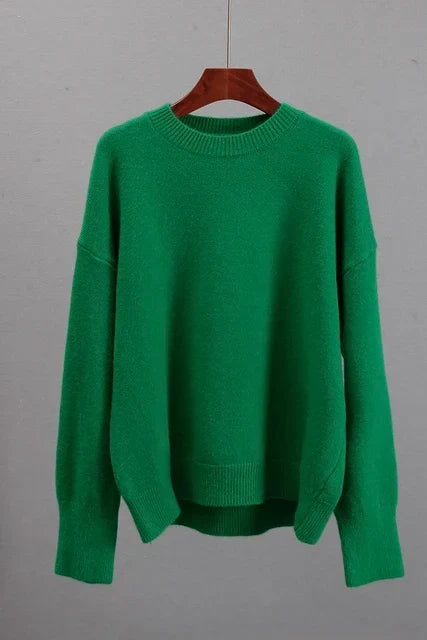 Jumper Women Knitted Cashmere Crew Neck – Winter