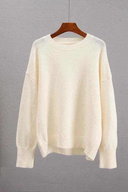 Jumper Women Knitted Cashmere Crew Neck – Winter