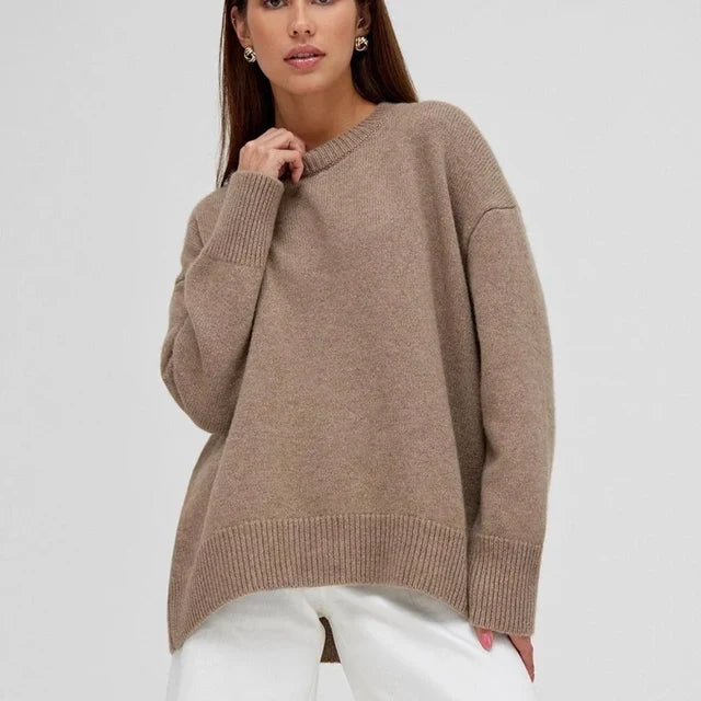 Jumper Women Knitted Cashmere Crew Neck – Winter