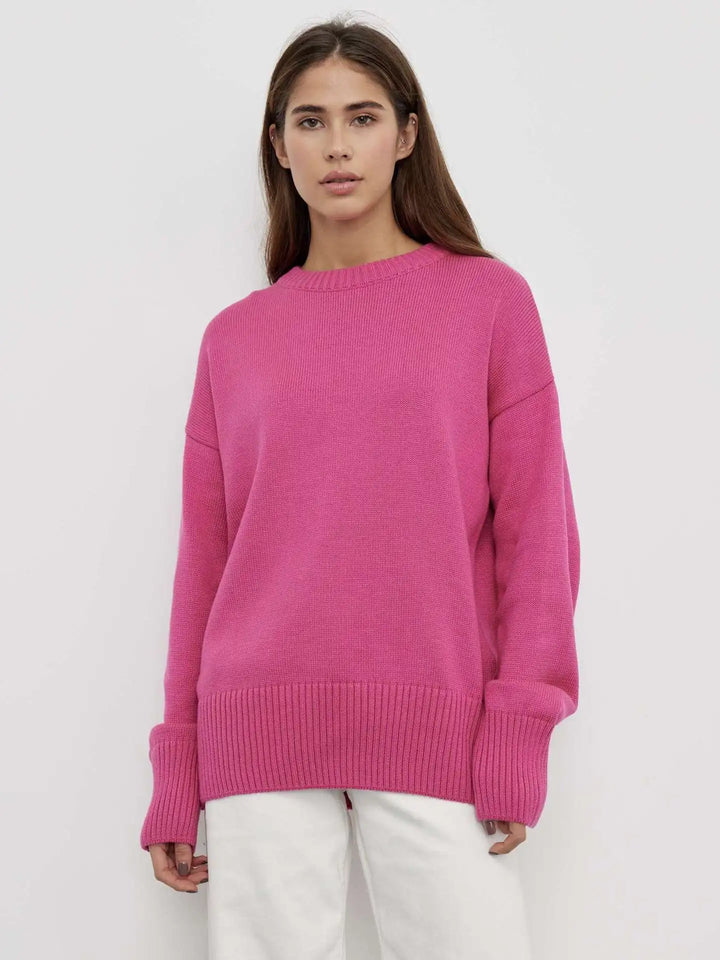 Jumper Women Knitted Cashmere Crew Neck – Winter