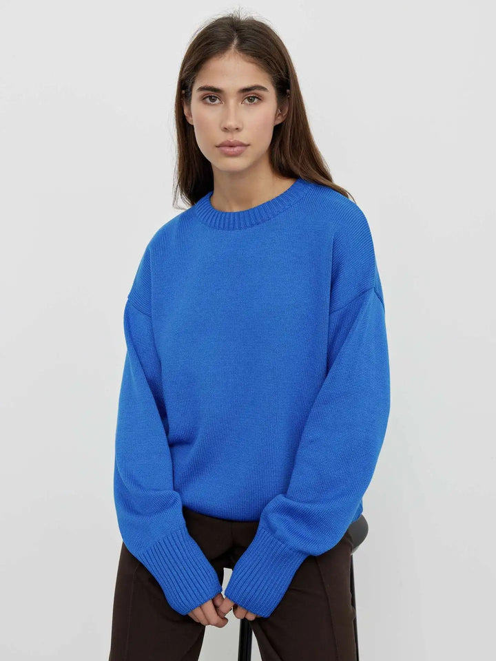 Jumper Women Knitted Cashmere Crew Neck – Winter