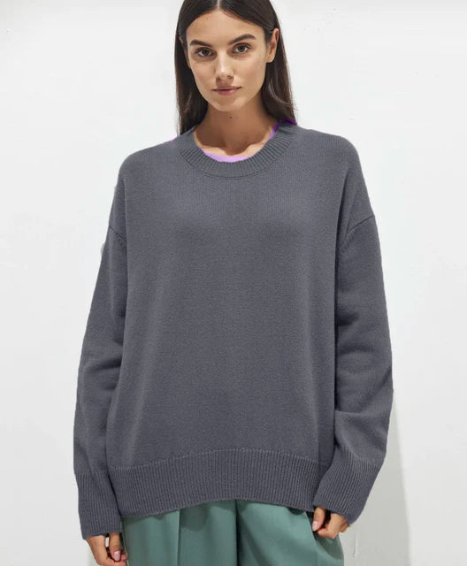 Jumper Women Knitted Cashmere Crew Neck – Winter