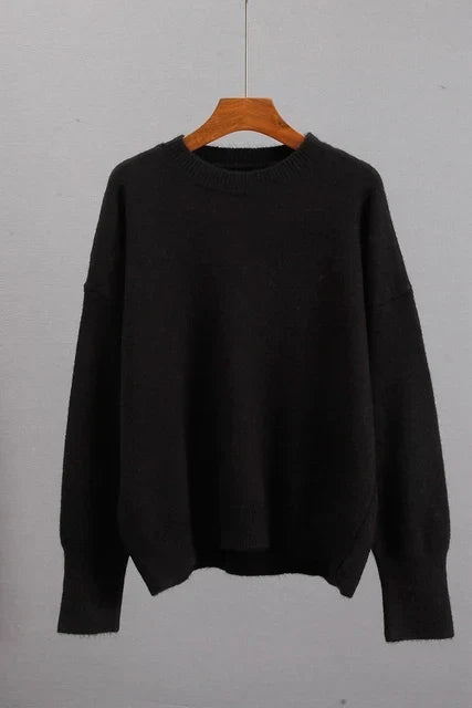 Jumper Women Knitted Cashmere Crew Neck – Winter