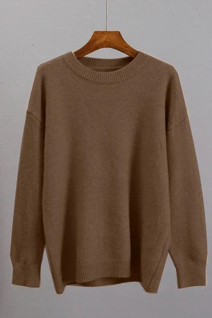 Jumper Women Knitted Cashmere Crew Neck – Winter