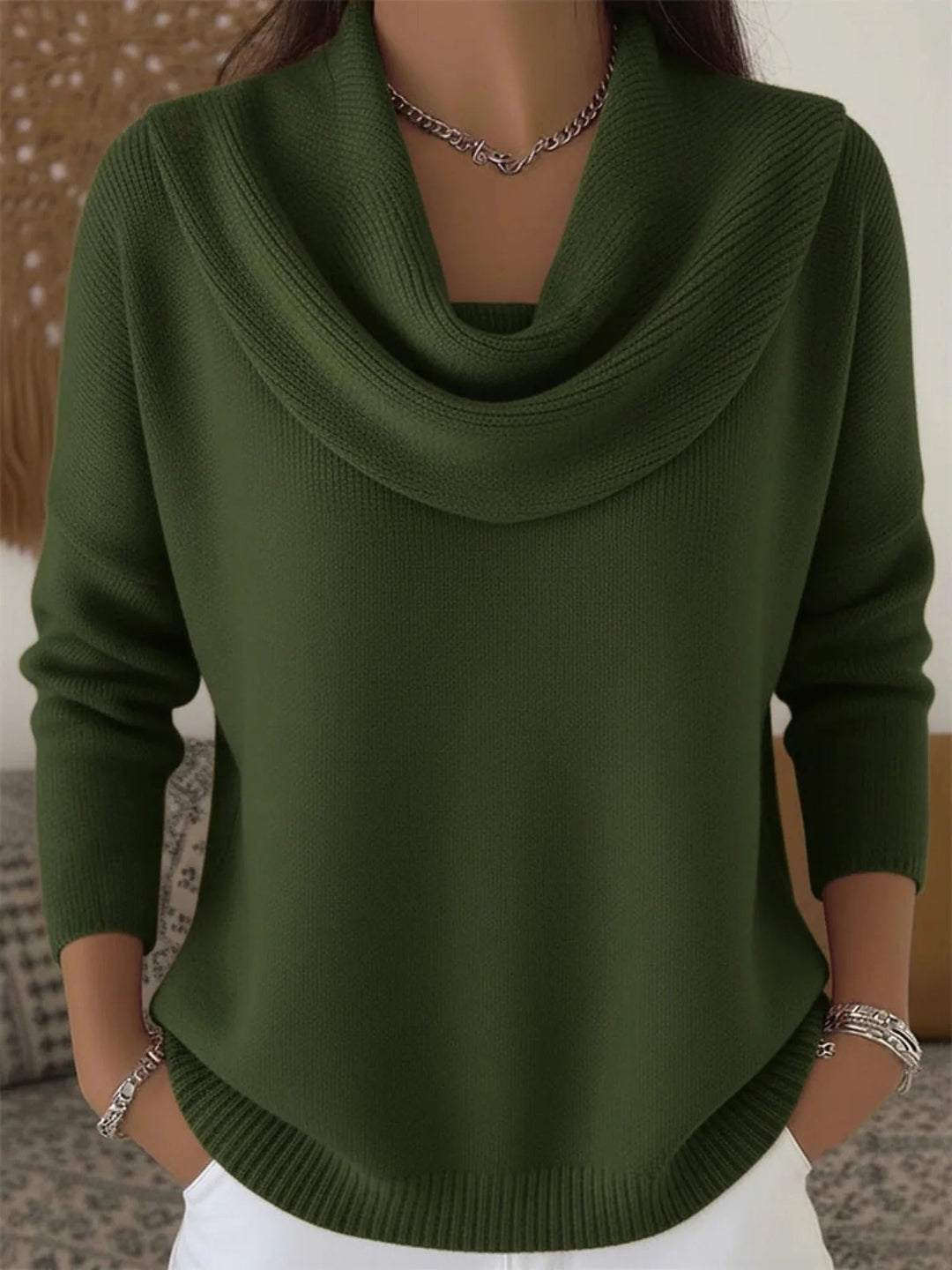 Jumper Women Oversized Thick Knitted Round Neck – Winter
