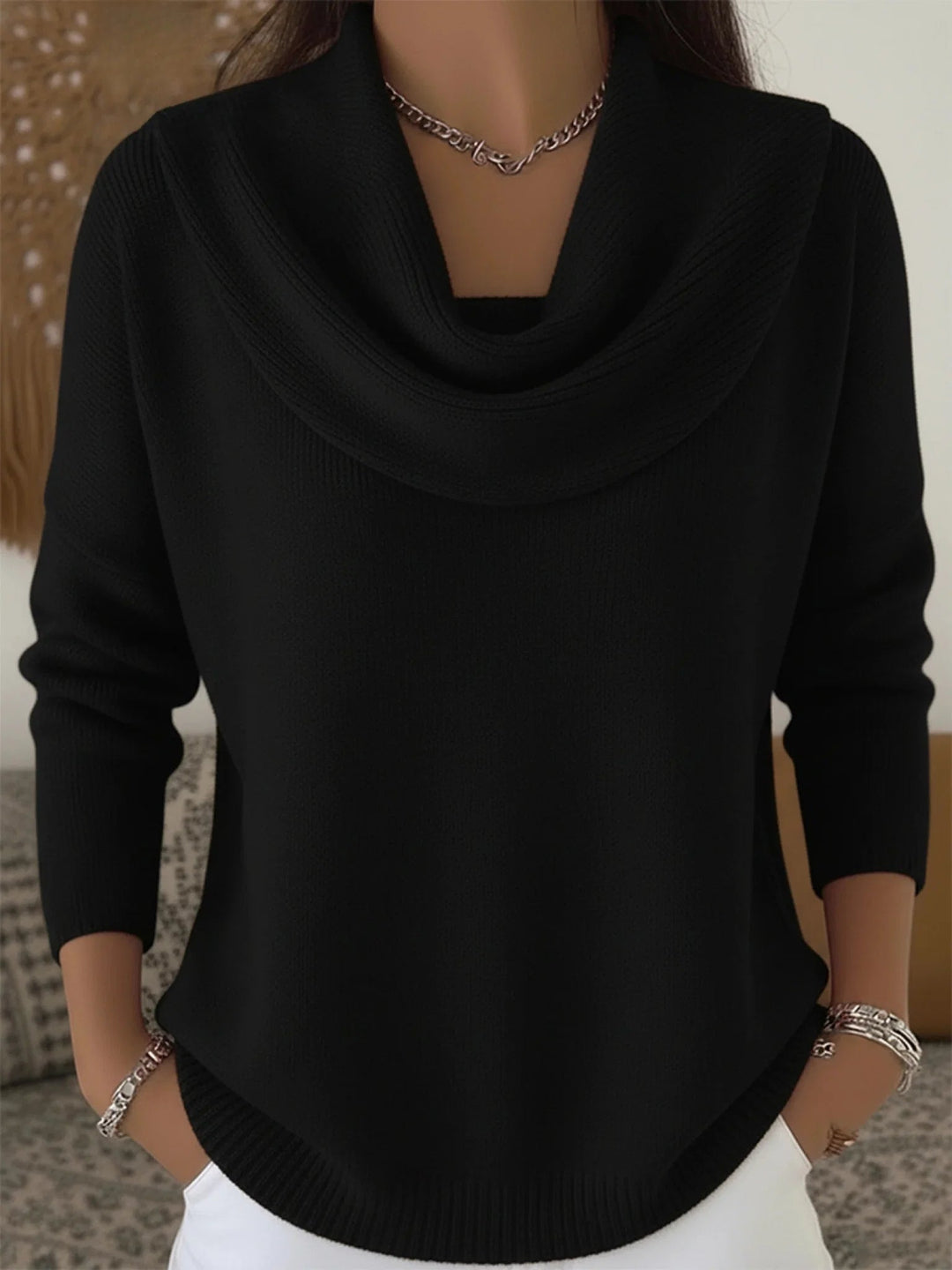 Jumper Women Oversized Thick Knitted Round Neck – Winter
