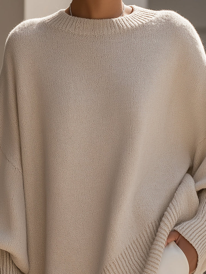Jumper Women Oversized Knitted Round Neck – Winter