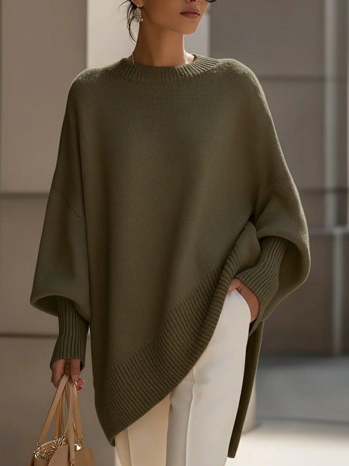 Jumper Women Oversized Knitted Round Neck – Winter