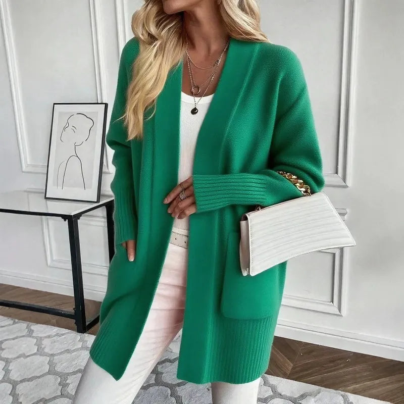 Cardigan Women Knitted with Pockets – Winter