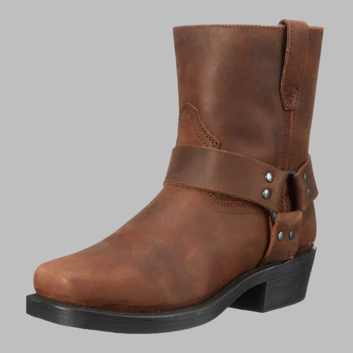 Boots Women Ankle High Faux Leather Western – Casual