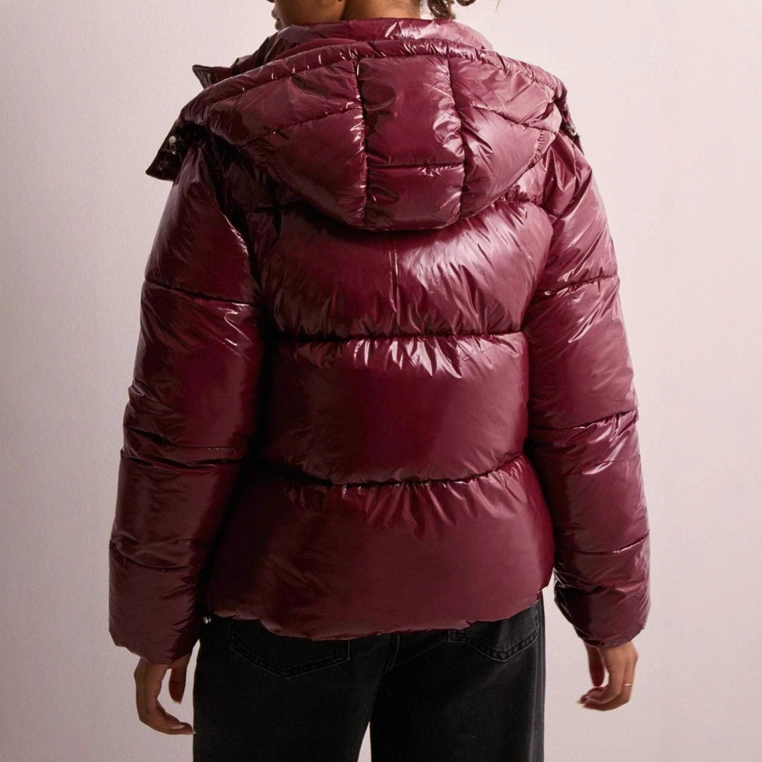 Jacket Women Quilted Hooded Zipper Pockets – Winter