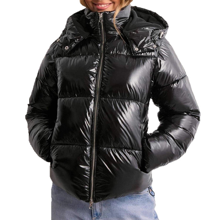 Jacket Women Quilted Hooded Zipper Pockets – Winter