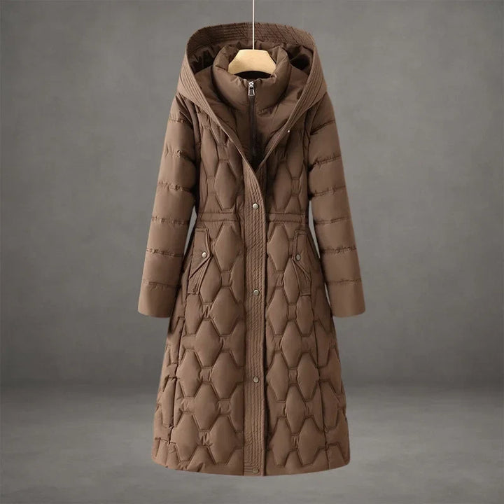 Coat Women Long Quilted with Hood – Winter