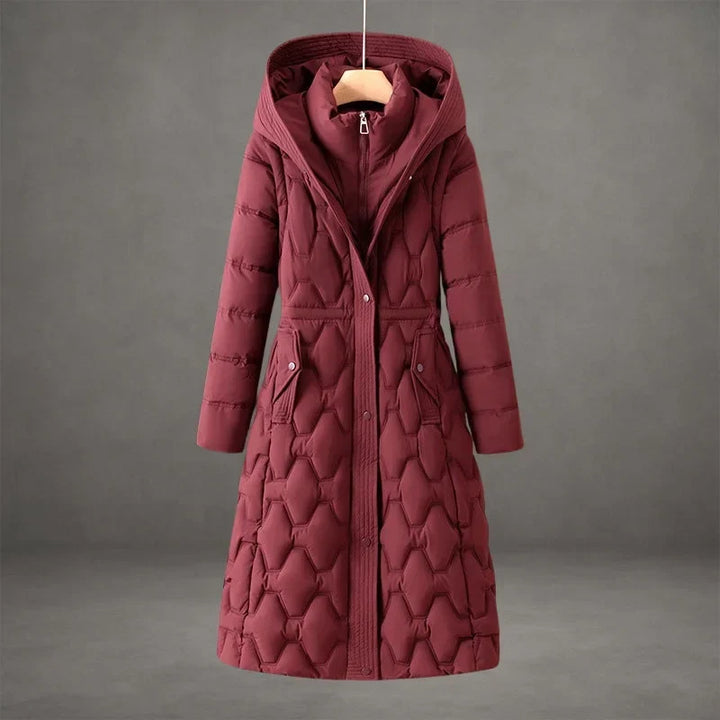 Coat Women Long Quilted with Hood – Winter