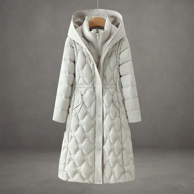 Coat Women Long Quilted with Hood – Winter