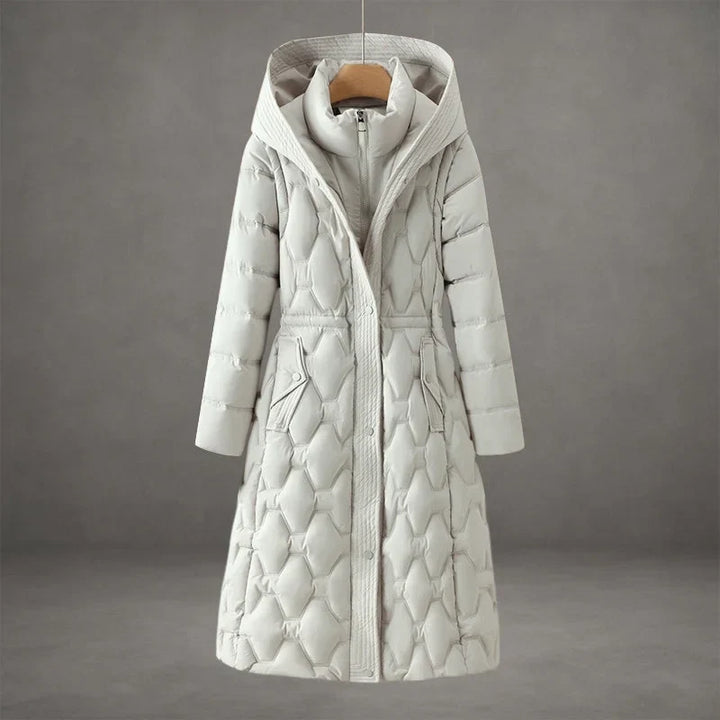 Coat Women Long Quilted with Hood – Winter