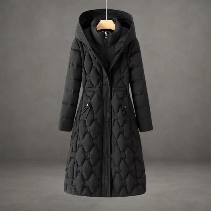 Coat Women Long Quilted with Hood – Winter