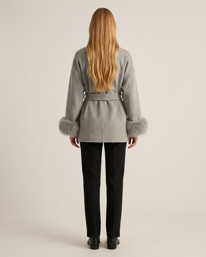 Coat Women Wrap Wool Belted – Winter