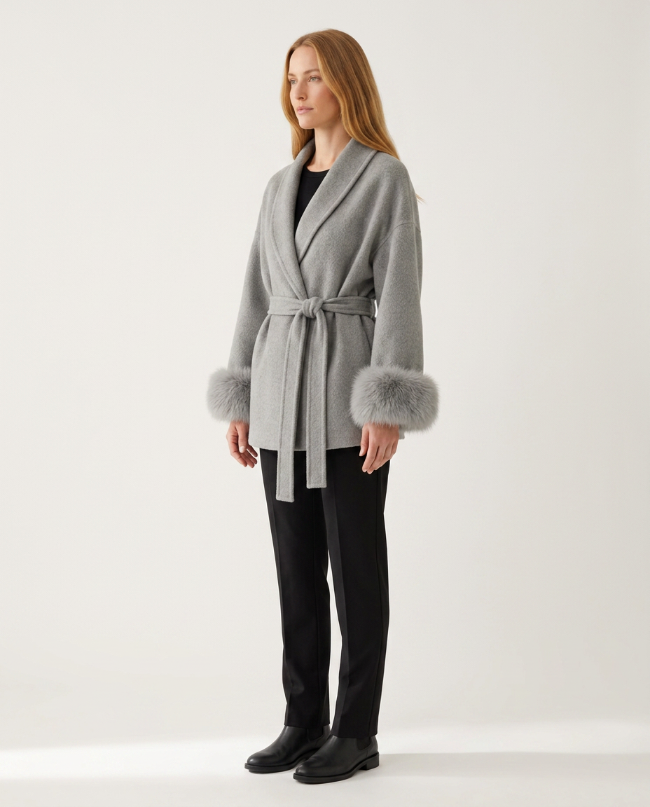 Coat Women Wrap Wool Belted – Winter