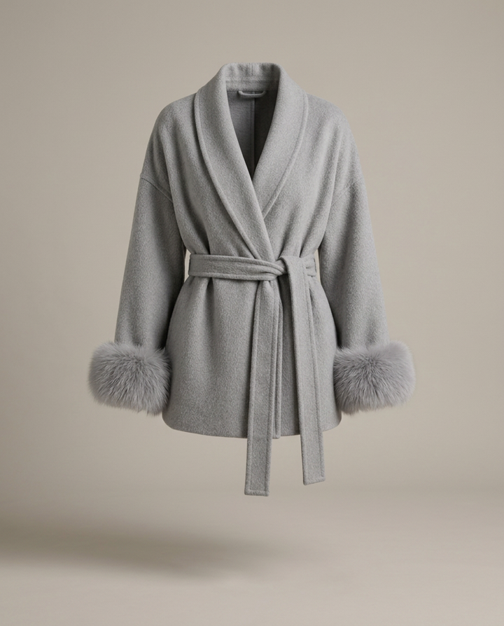 Coat Women Wrap Wool Belted – Winter
