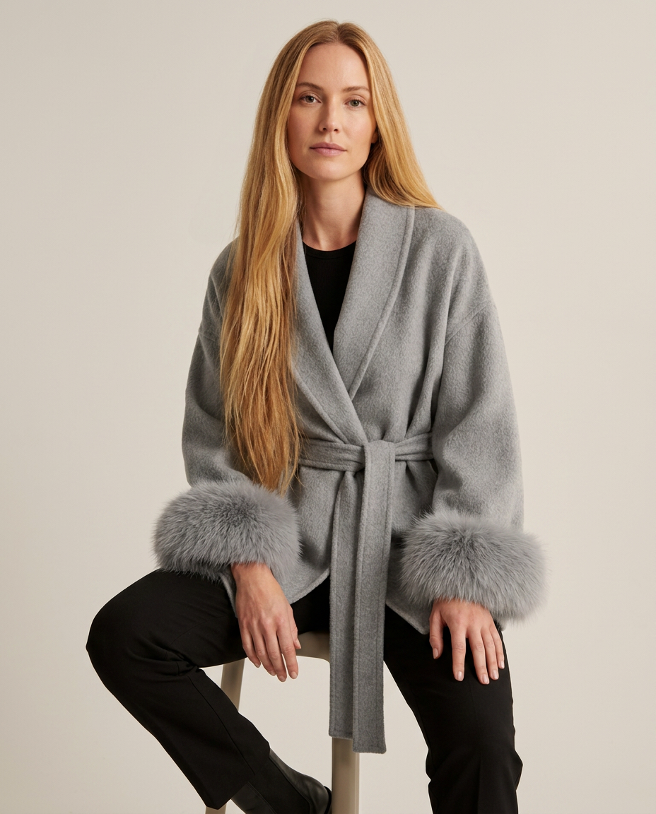 Coat Women Wrap Wool Belted – Winter