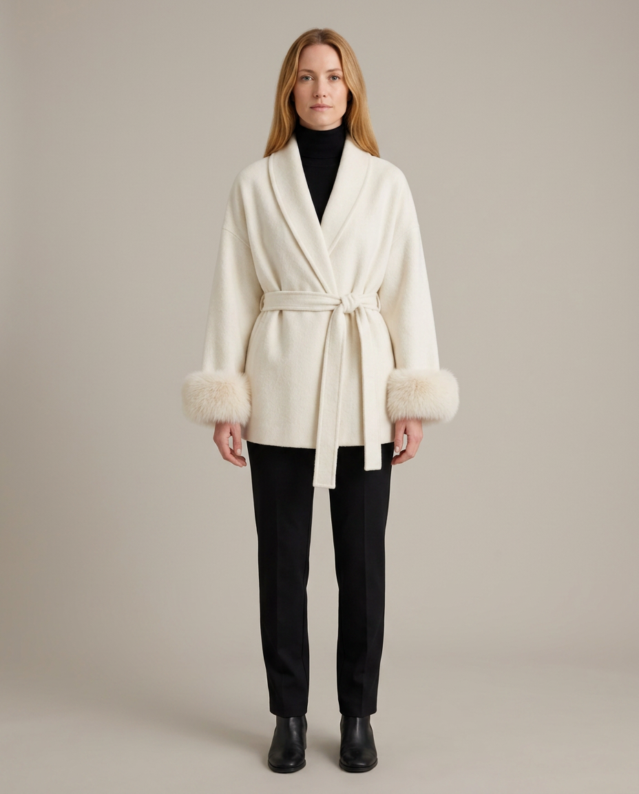 Coat Women Wrap Wool Belted – Winter