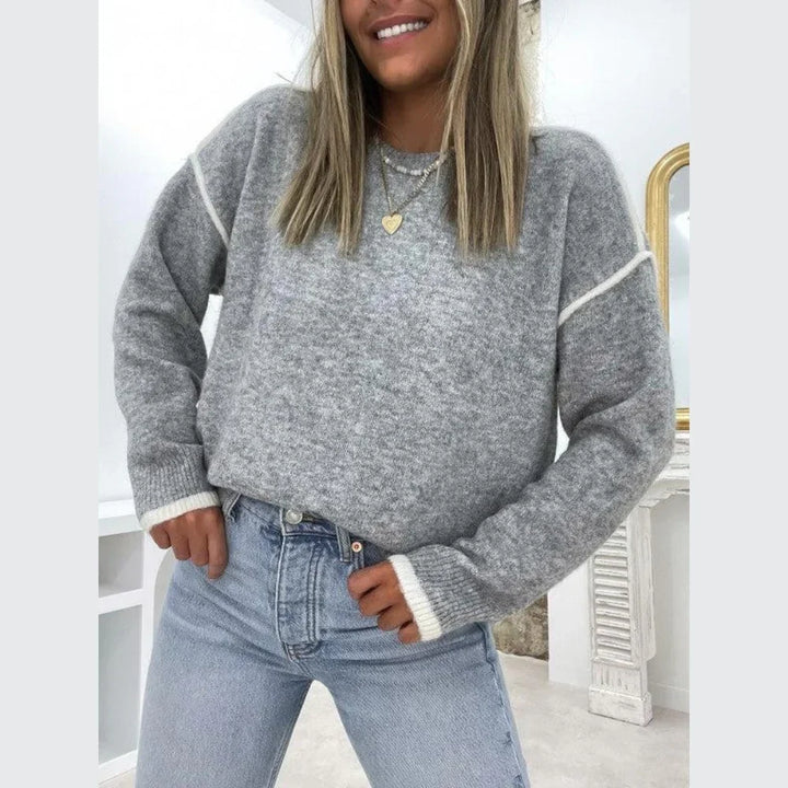 Jumper Women Knitted Round Neck – Winter